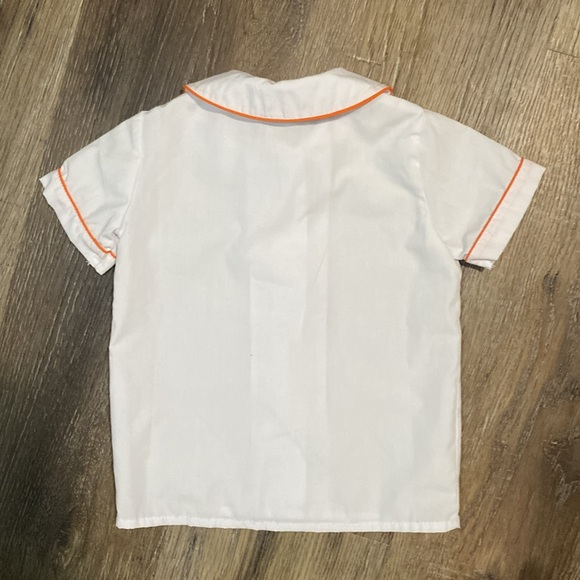 Boys Peter Pan Collar Shirt with Orange Trim - Picture 3 of 3